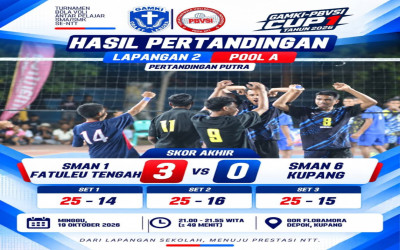 Tampil Perkasa, Tim Voli Putra SMAN 1 Fatuleu Tengah Sapu Bersih Kemenangan di Grup A GAMKI-PBVSI Cup I 2026